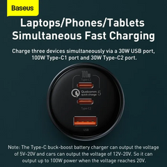 Baseus Quick Charge™ 5 Technology Multi-Port Fast Charge Car Charger C+C+U 160W