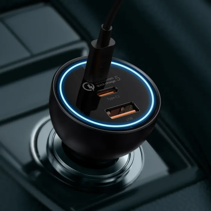 Baseus Quick Charge™ 5 Technology Multi-Port Fast Charge Car Charger C+C+U 160W