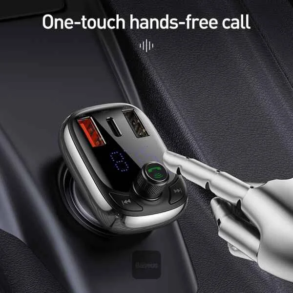 Baseus T Shaped S-13 Car Bluetooth MP3 Player (PPS Fast Charger Edition)