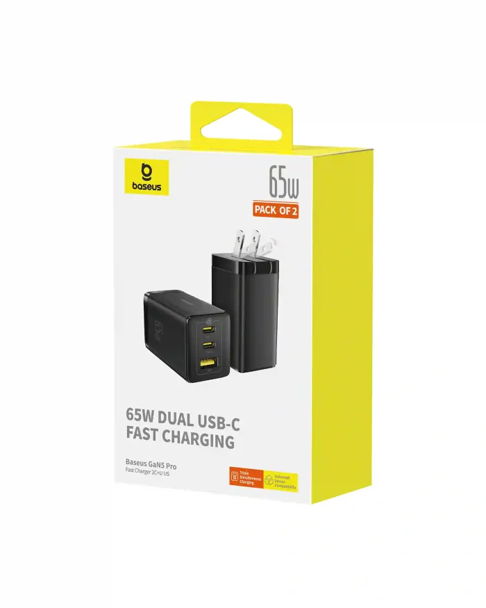 Baseus GaN5 Pro Fast Charger 2C+U 65W CN Wall Charger