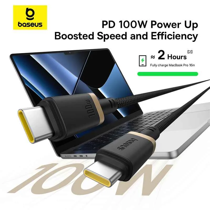 Baseus Dura Fast Charging Cable Type-C to Type-C 100W Gold+Black