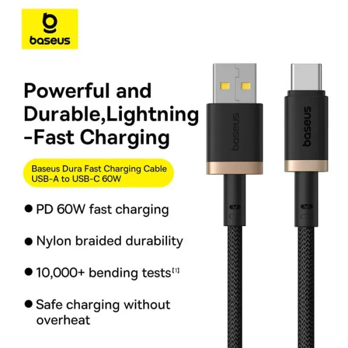 Baseus Dura Charging Cable USB-A to USB-C 60W