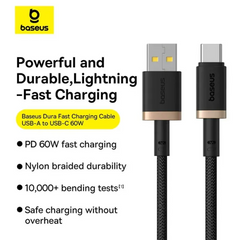 Baseus Dura Charging Cable USB-A to USB-C 60W