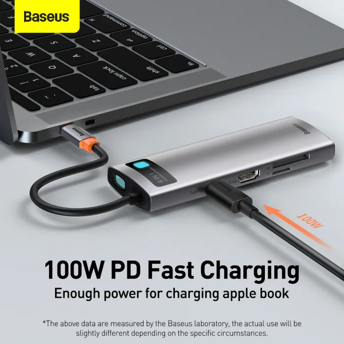 Baseus Metal Gleam Series 8 in 1 Type-C Multifunctional Hub