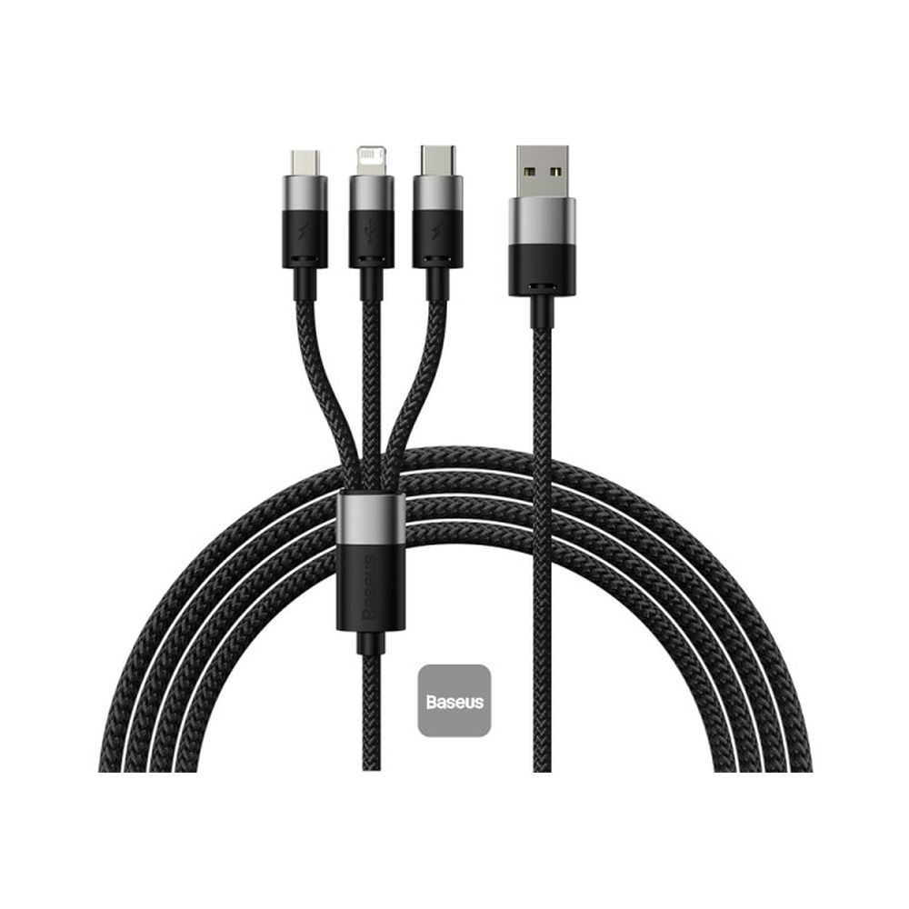 Baseus StarSpeed 1-for-3 Fast Charging Data Cable USB to M+L+C 3.5A 1.2M