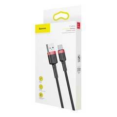 Baseus Cafule Fast Charging Cable USB To Type C 3A Gray + Black