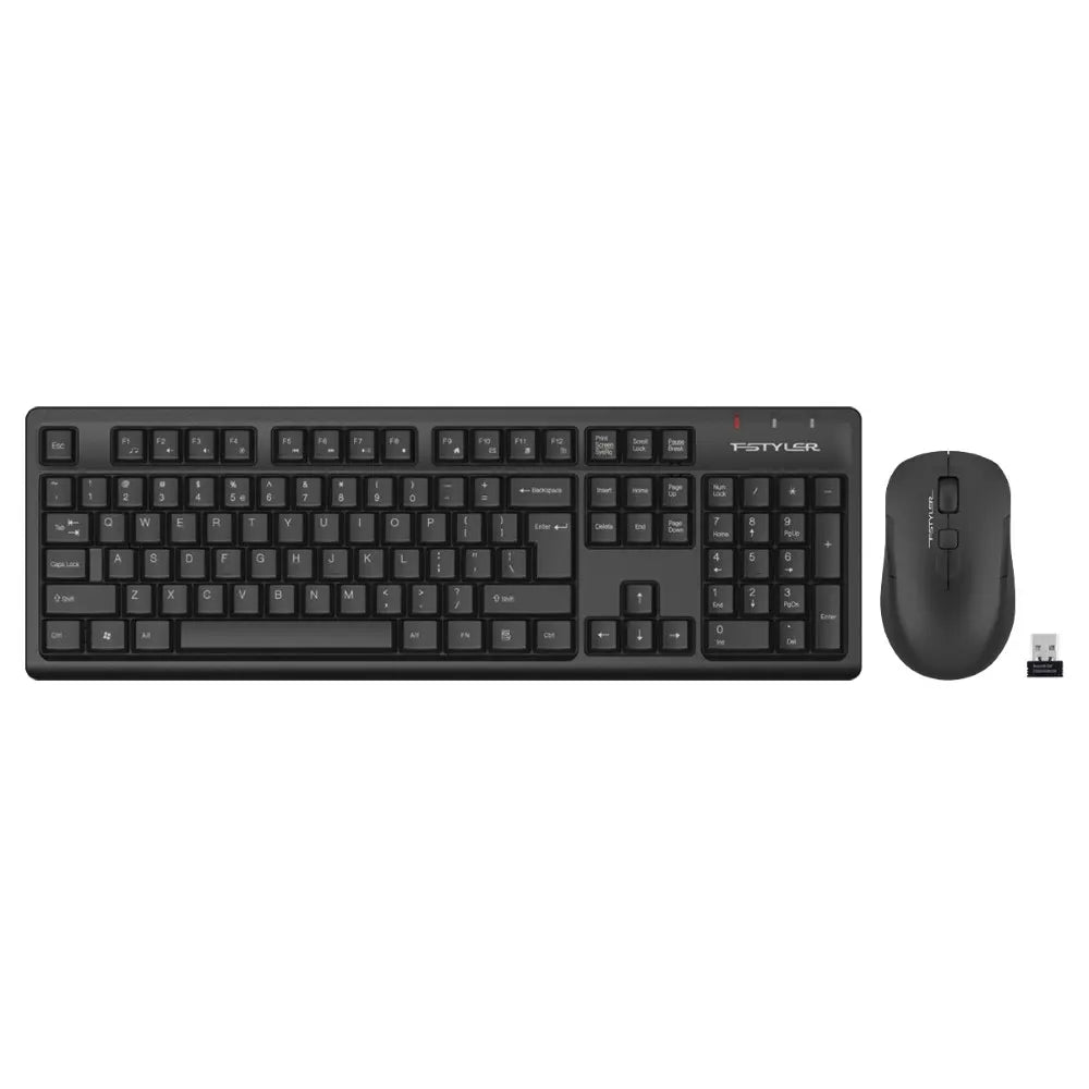 FG1200S A4tech Fstyler 2.4G Multimedia Wireless Desktop Set (FGK12+FG16S Silent Click) USB Black,US Layout