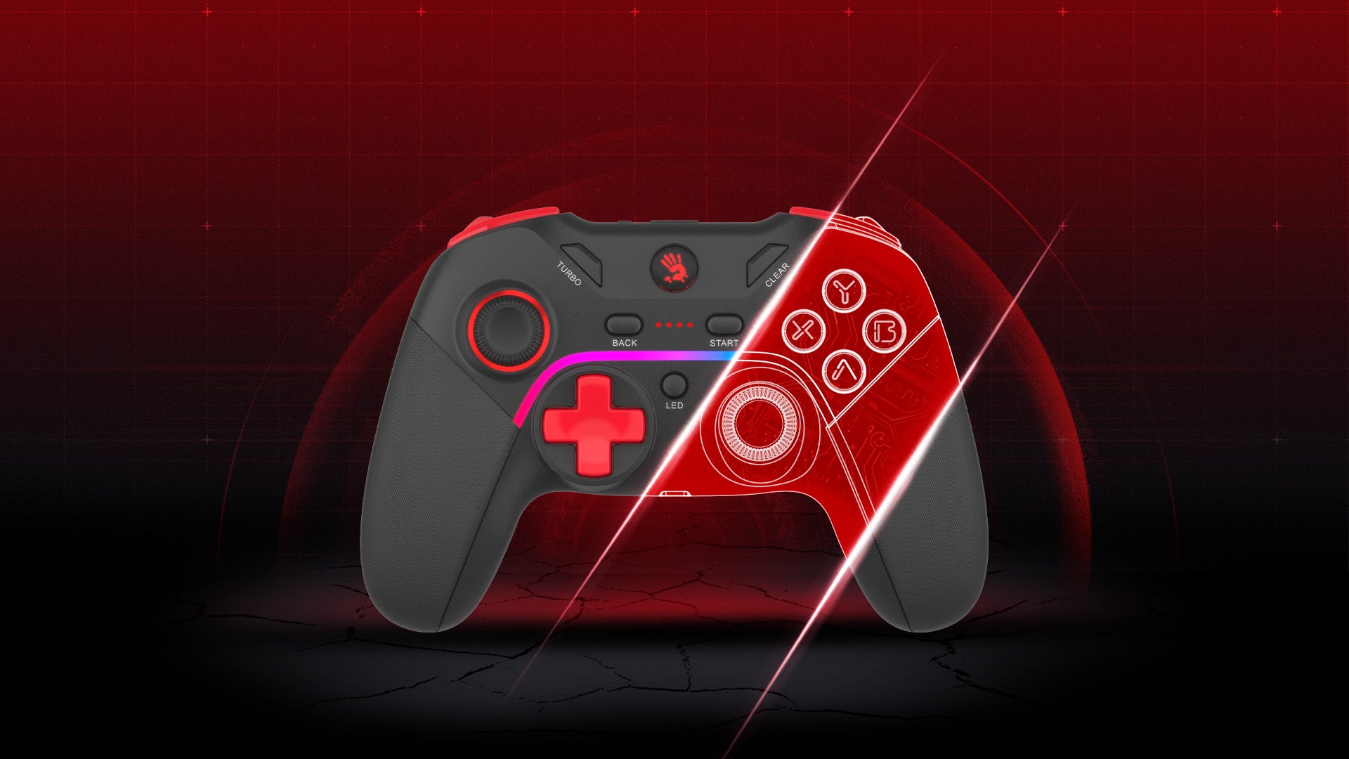 GPW70 Bloody Gamepad Dual Mode 2.4G Wireless & USB Wired Connection Sports Black