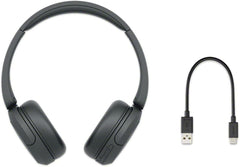 Sony WH-CH520 Wireless Headphones Bluetooth On-Ear Headset with Microphone and up to 50 Hours Battery Life with Quick Charging, Black