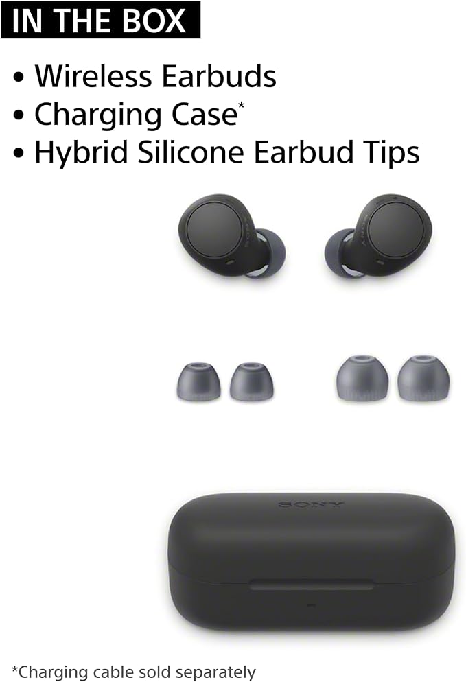 Sony WF-C510 Truly Wireless in-Ear Bluetooth Earbud Headphones with up to 22-Hour Battery, Multipoint-Connection, Mic and IPX4 Water Resistance, Black- NEW
