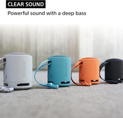 Sony SRS-XB100 Wireless Bluetooth Portable Lightweight Super-Compact Travel Speaker, Durable IP67 Waterproof & Dustproof Shower Speaker, 16 Hour Battery, Versatile Strap, & Hands-free Calling, Black