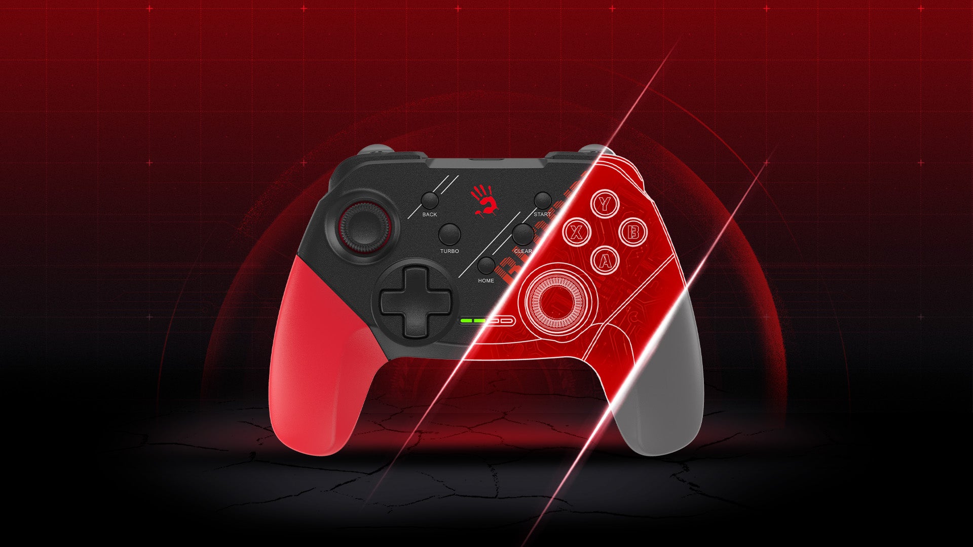 GPW 50 Bloody Gamepad Dual Mode 2.4G Wireless & USB Wired Connection Sports Red