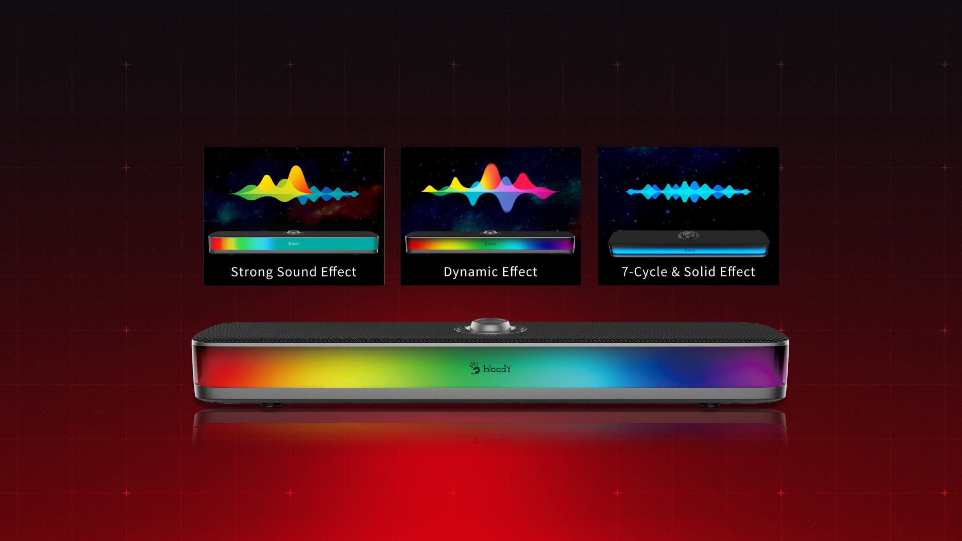 S10 Bloody Bluetooth v5.3 & USB Wired Connection RGB Gaming Soundbar USB Black